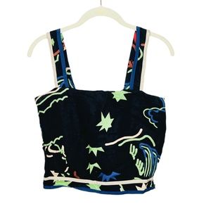 Kate Sylvester | Designer Cotton Linen Tank Top Organic Shapes 10